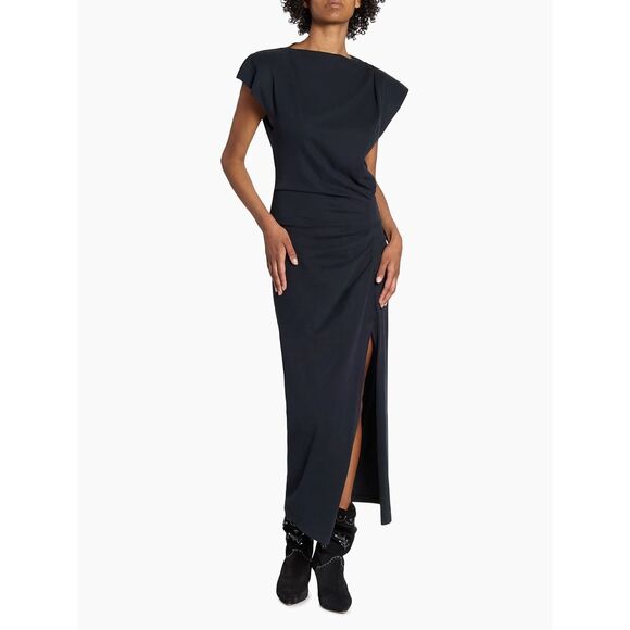 Isabel Marant Nadela Ruched Slit Cotton Maxi Dress Size FR38/US6 $490 - Picture 2 of 14